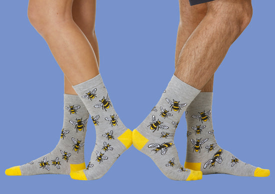 Bumblebee Grey Bee Socks