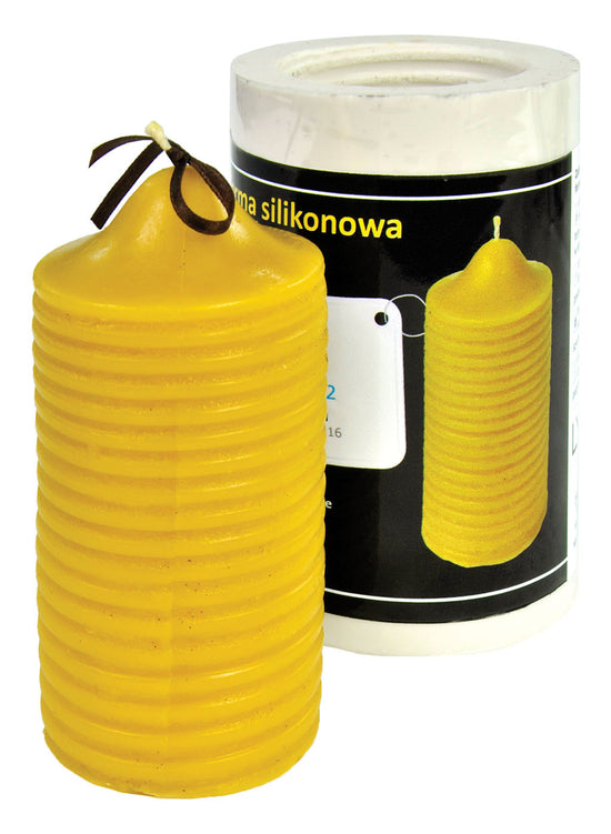 Cylinder, Striped Silicone Candle Mould