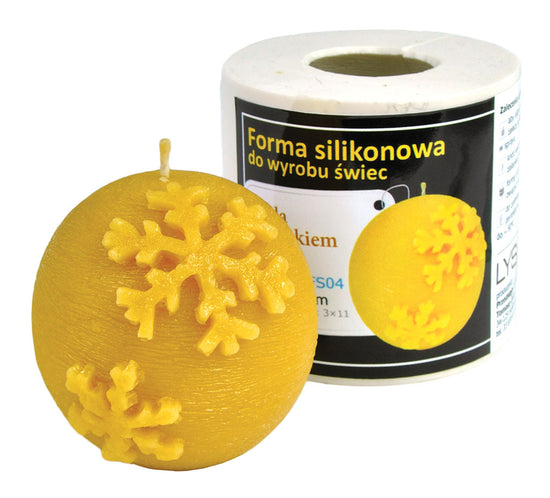 Ball with Snowflake Silicon Candle Mould